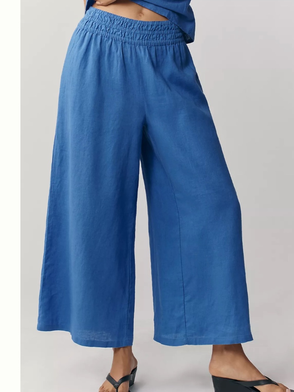 Anthropologie Wide-Leg Pull-On Pants in Cobalt Blue